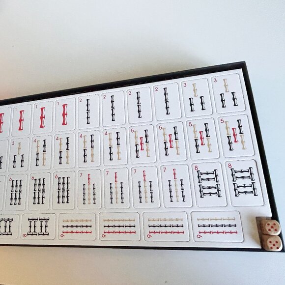 Mahjong Set Deluxe Card Game Co Cardboard Tiles - Picture 6 of 11